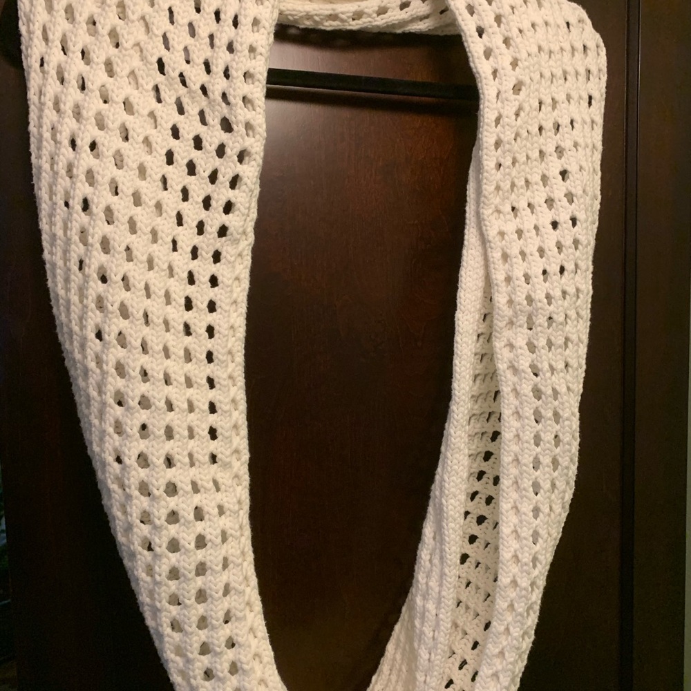 White Cotton infinity scarf